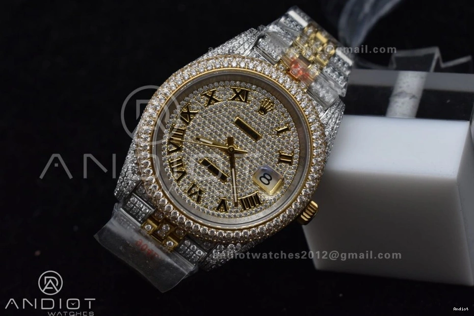 Gold Version Best 2 Tone Dial Diamond 41mm DateJust Yellow TWD Roman 0503